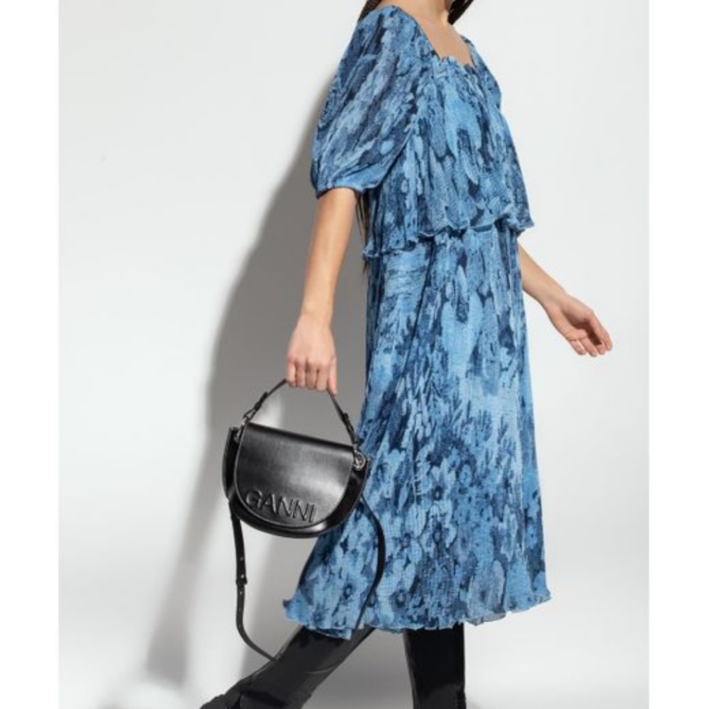 Ganni Pleated Georgette Dress sz 0